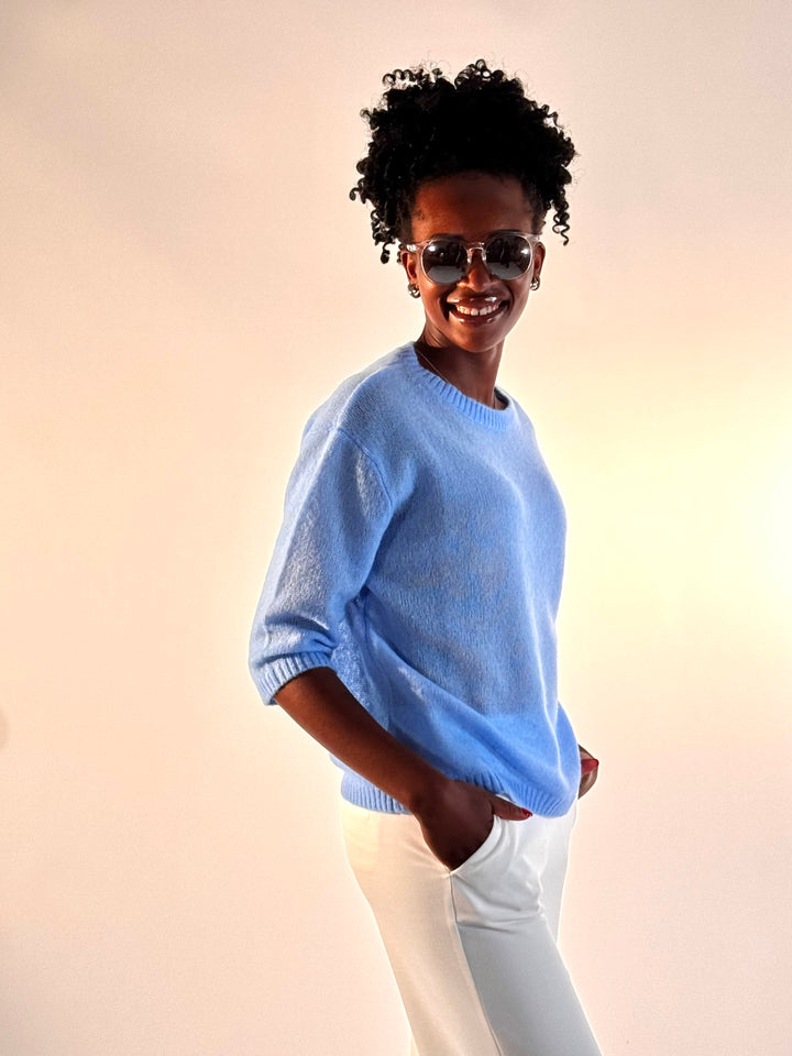 Cashmere-Pulli  Rundhals 3/4-Arm