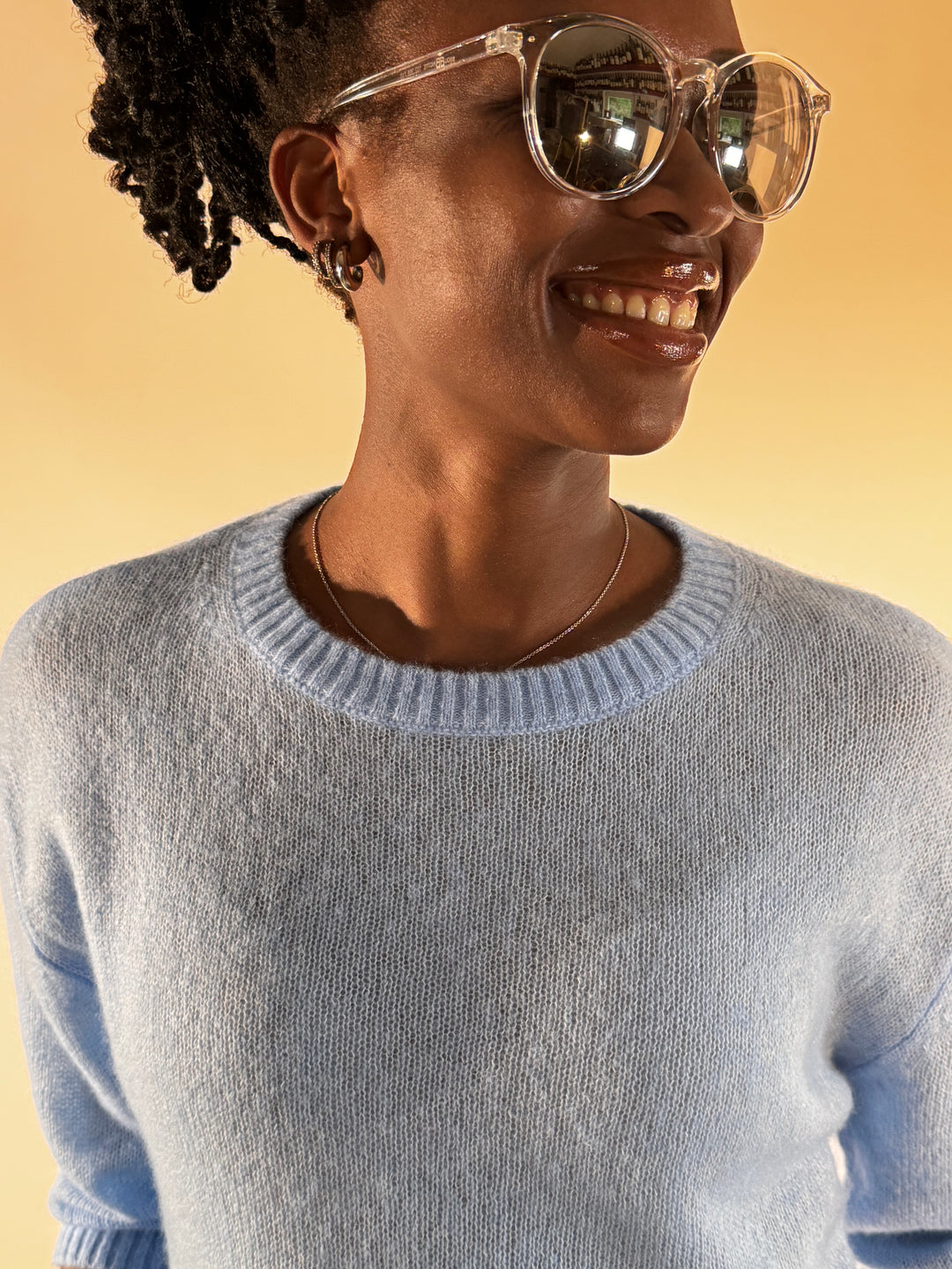 Cashmere-Pulli  Rundhals 3/4-Arm