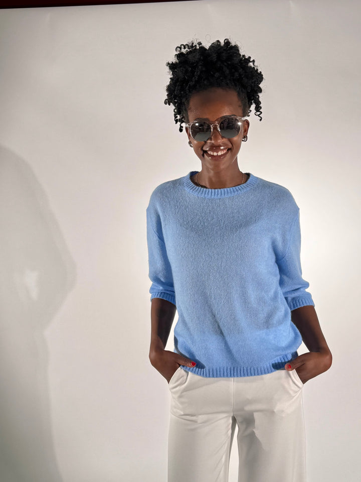 Cashmere-Pulli  Rundhals 3/4-Arm