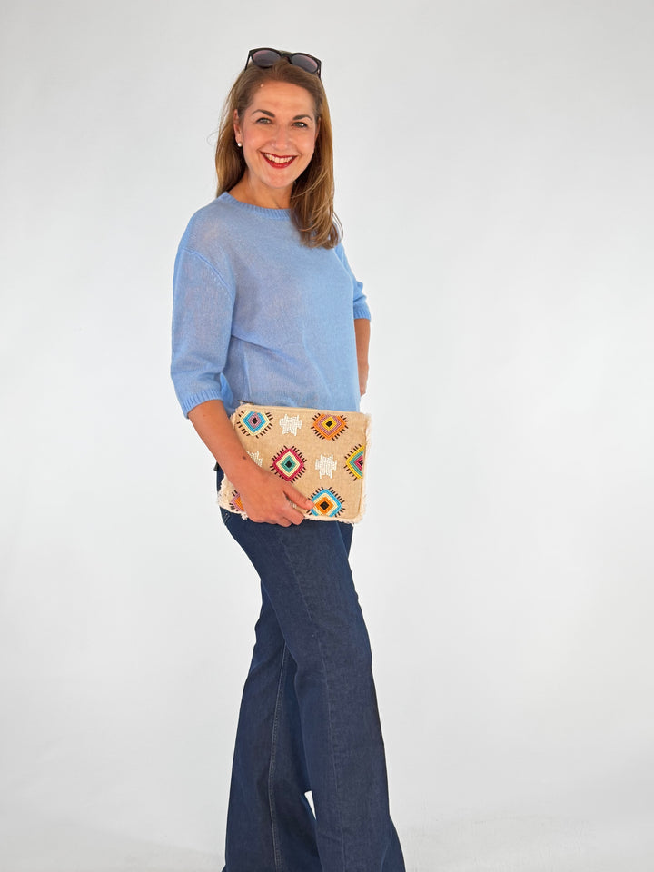 Cashmere-Pulli  Rundhals 3/4-Arm