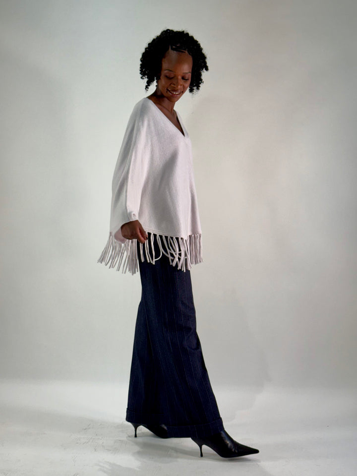 V-Neck Poncho mit Arm