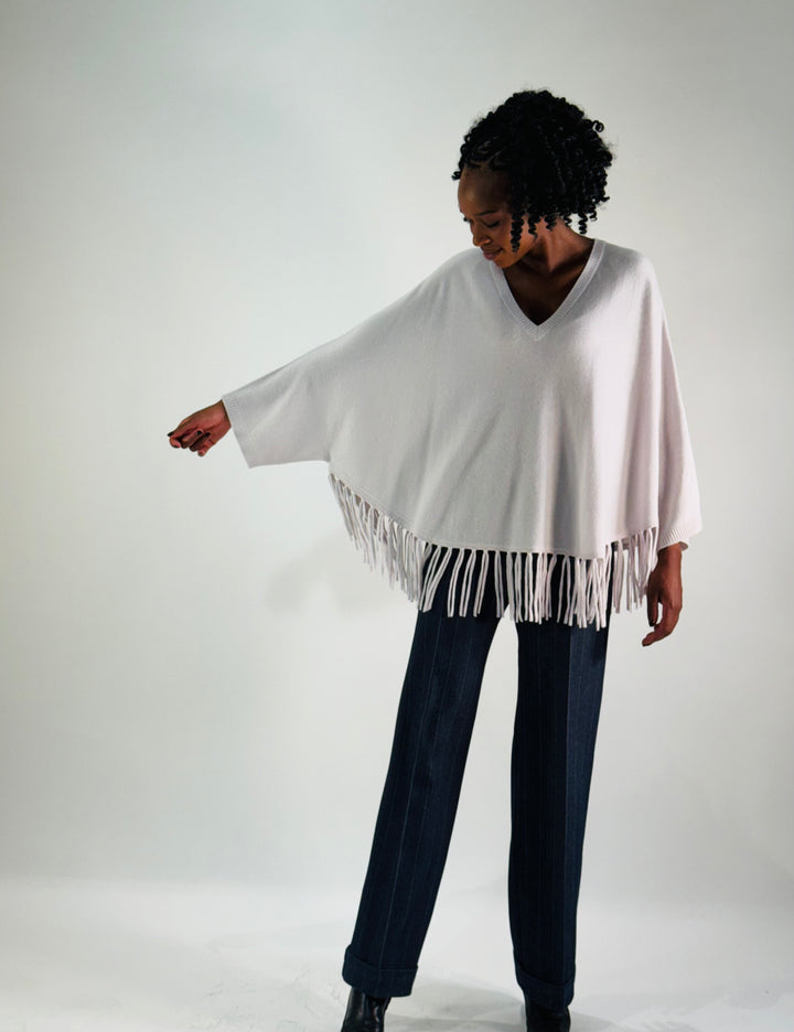 V-Neck Poncho mit Arm