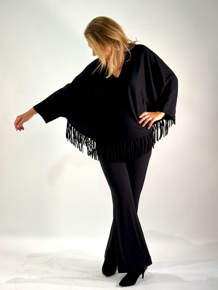 V-Neck Poncho mit Arm