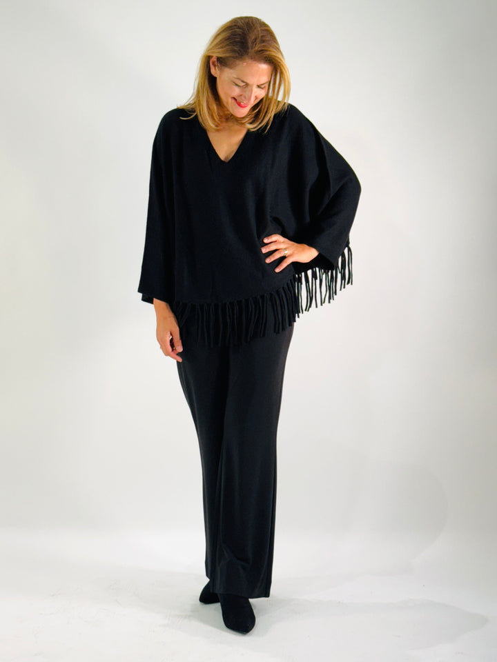 V-Neck Poncho mit Arm