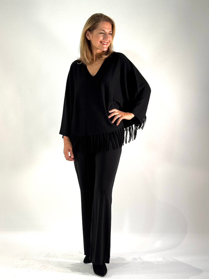 V-Neck Poncho mit Arm