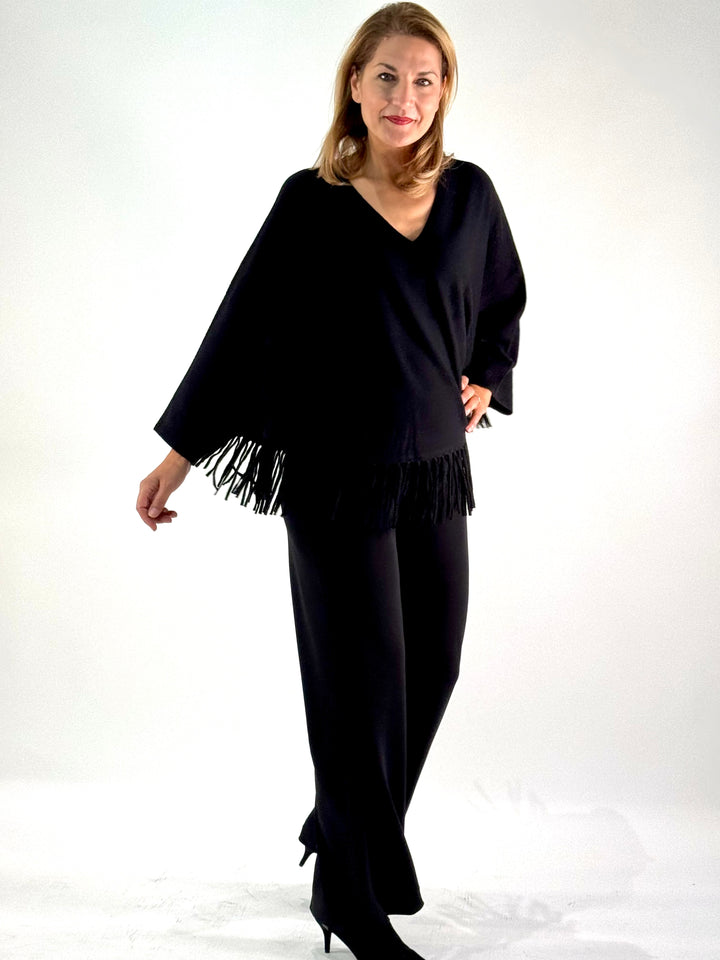 V-Neck Poncho mit Arm
