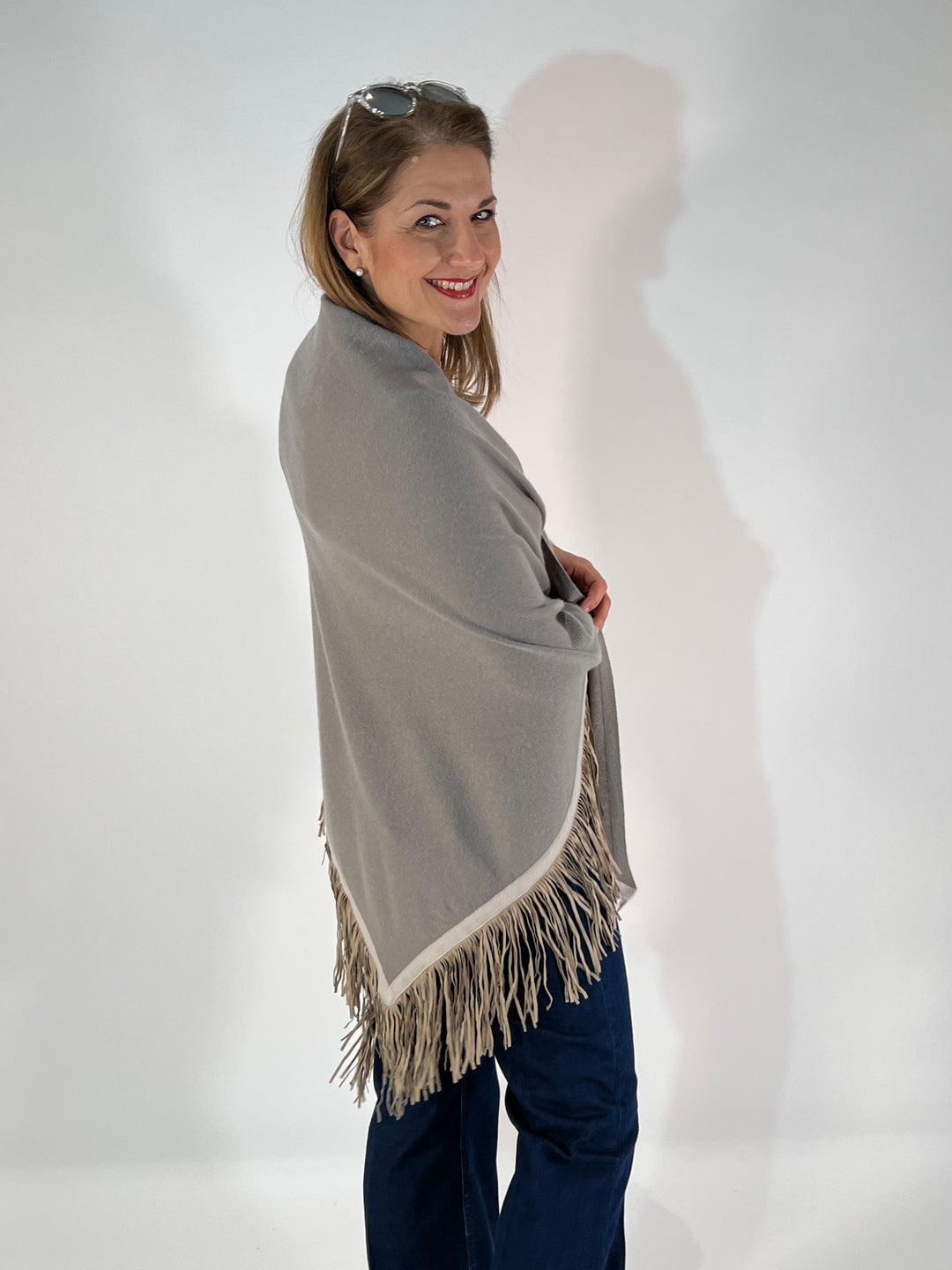 Dreieckstuch mit Lederfransen Vegan