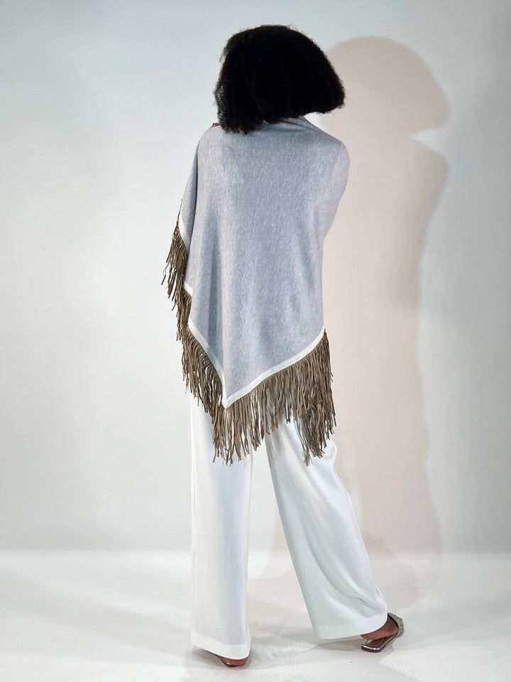 Dreieckstuch mit Lederfransen Vegan