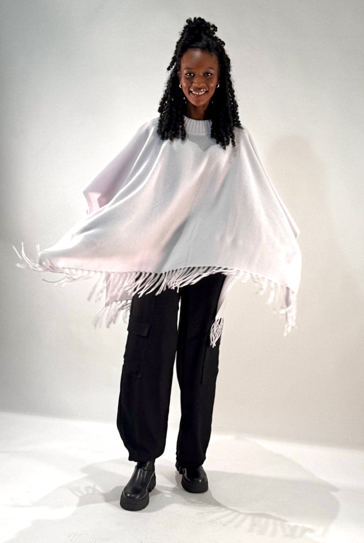 Poncho-Pulli mit Fransen