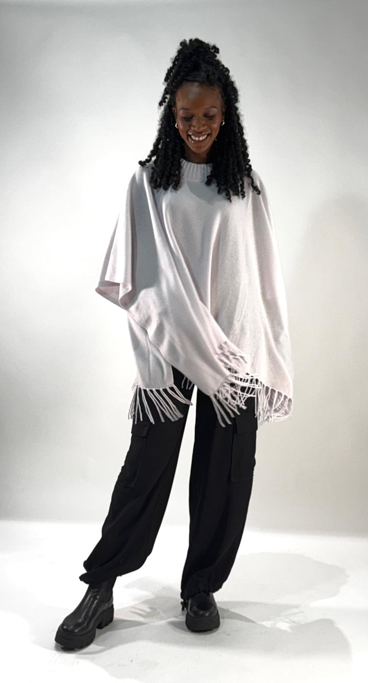 Poncho-Pulli mit Fransen