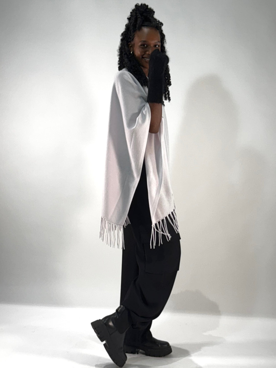 Poncho-Pulli mit Fransen