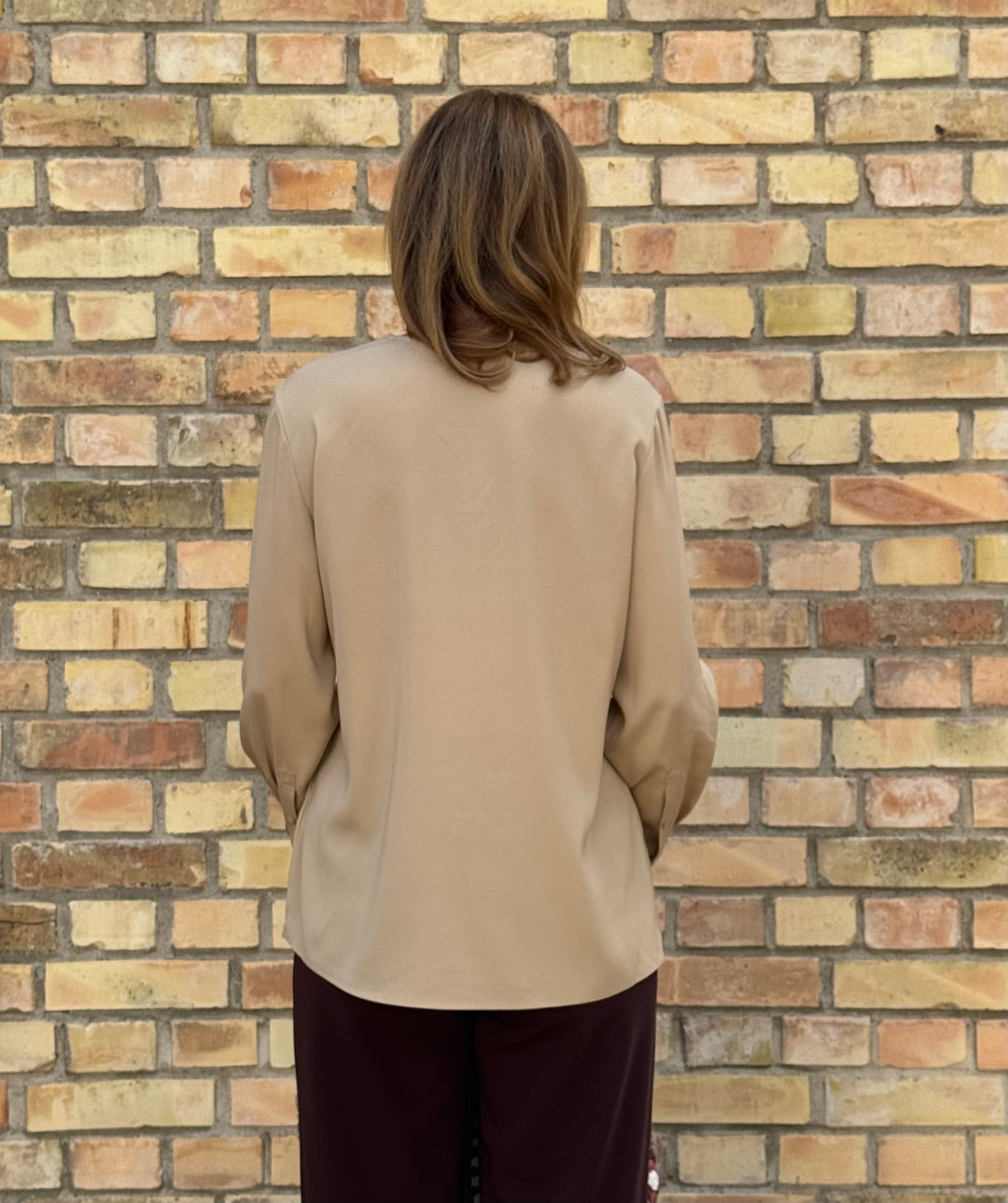Seidenbluse mit V-Ausschnitt