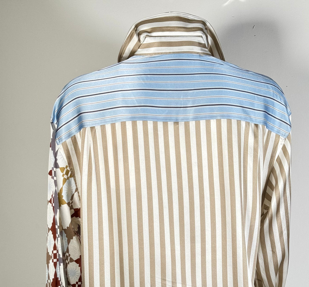 Seiden-Hemdbluse im Multiprint