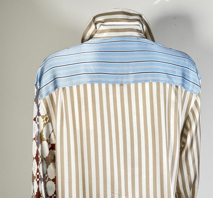 Seiden-Hemdbluse im Multiprint