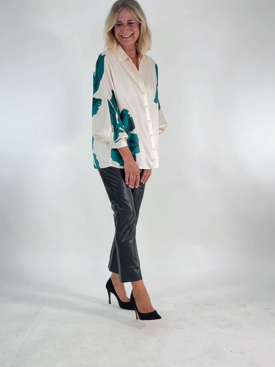 Seiden-Hemdbluse im floralen Print