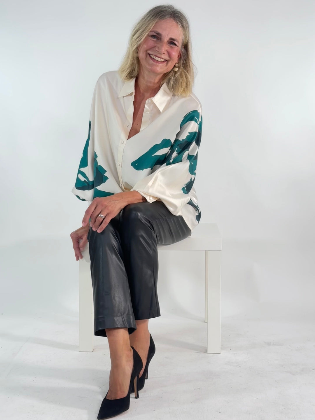 Seiden-Hemdbluse im floralen Print