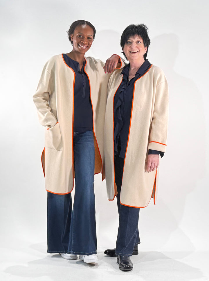 Strickcardigan mit Kontrastabschlüssen