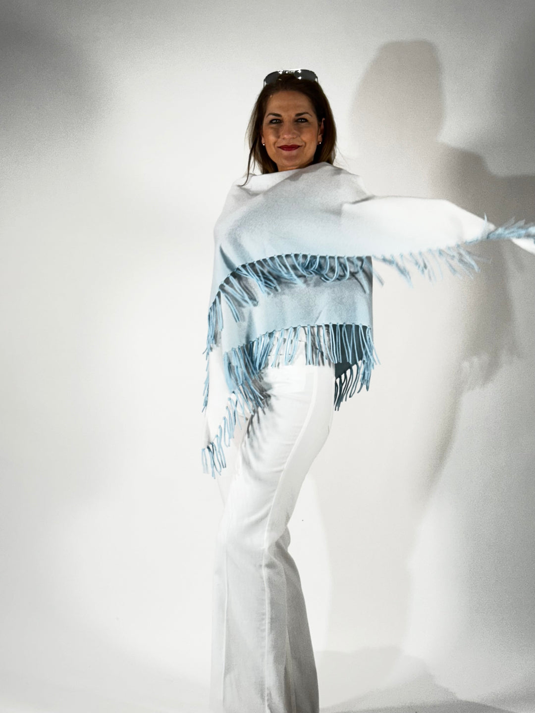 Dreieckstuch mit Fransen im Dégradé