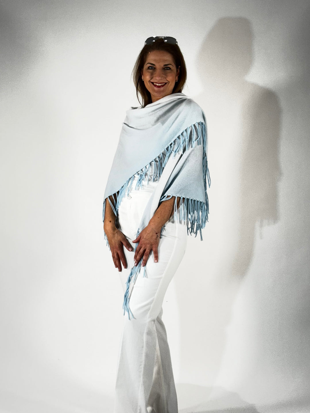 Dreieckstuch mit Fransen im Dégradé