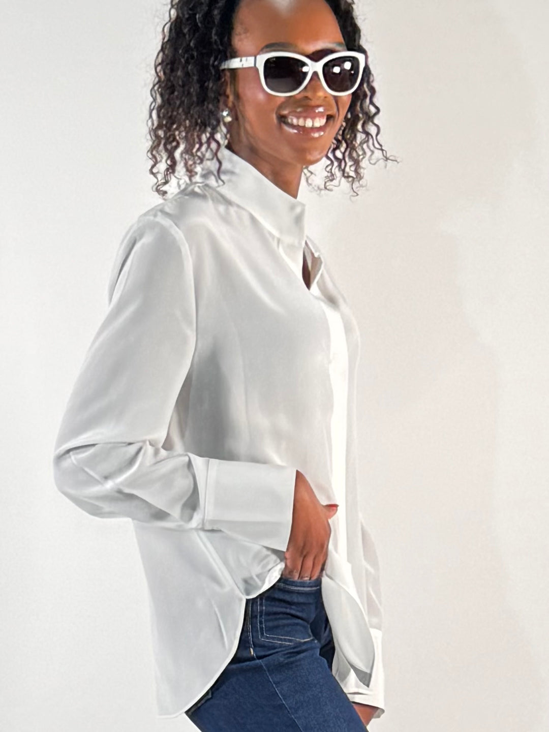 Edle Seidenbluse, matt