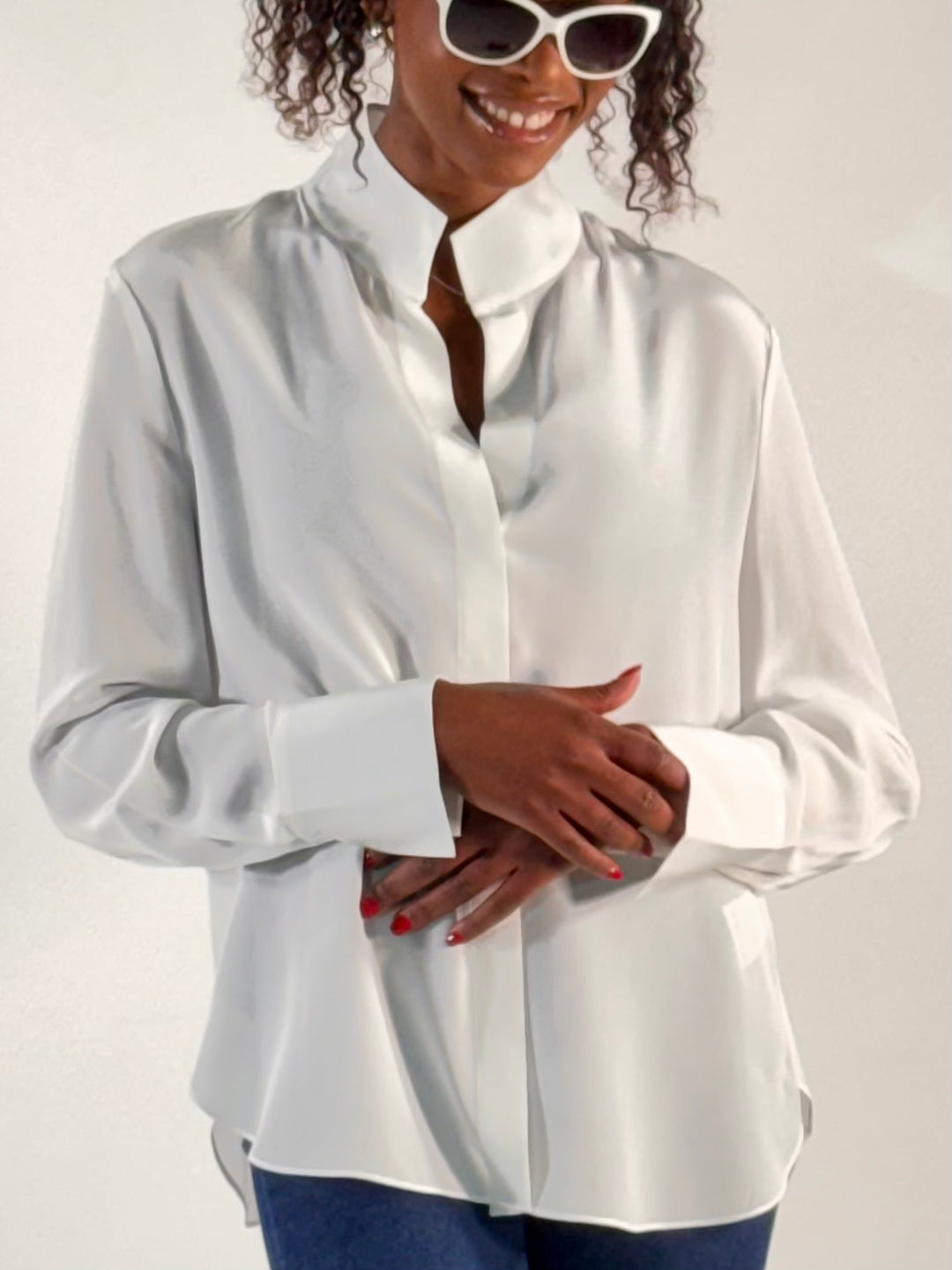 Edle Seidenbluse, matt