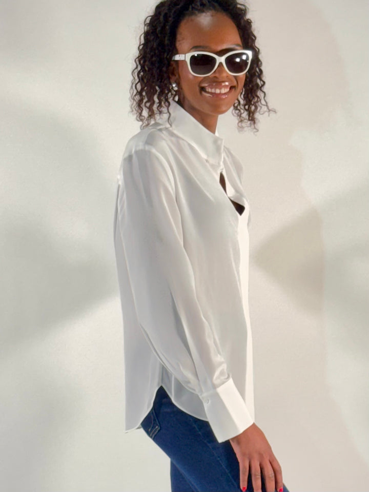 Edle Seidenbluse, matt