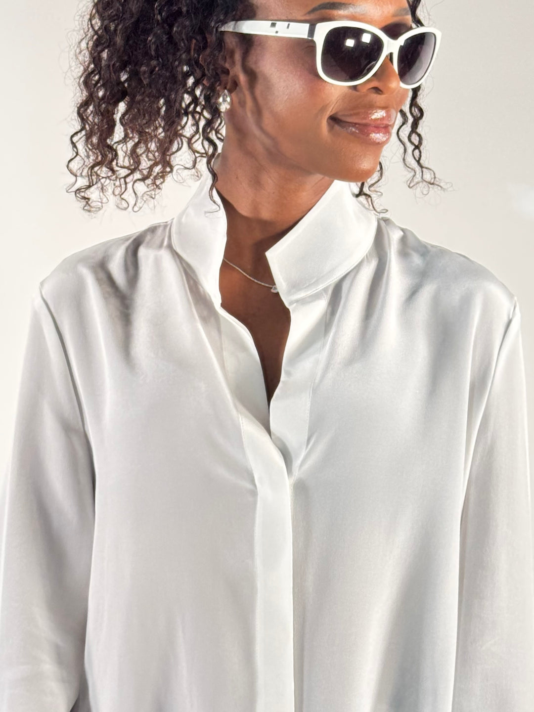 Edle Seidenbluse, matt