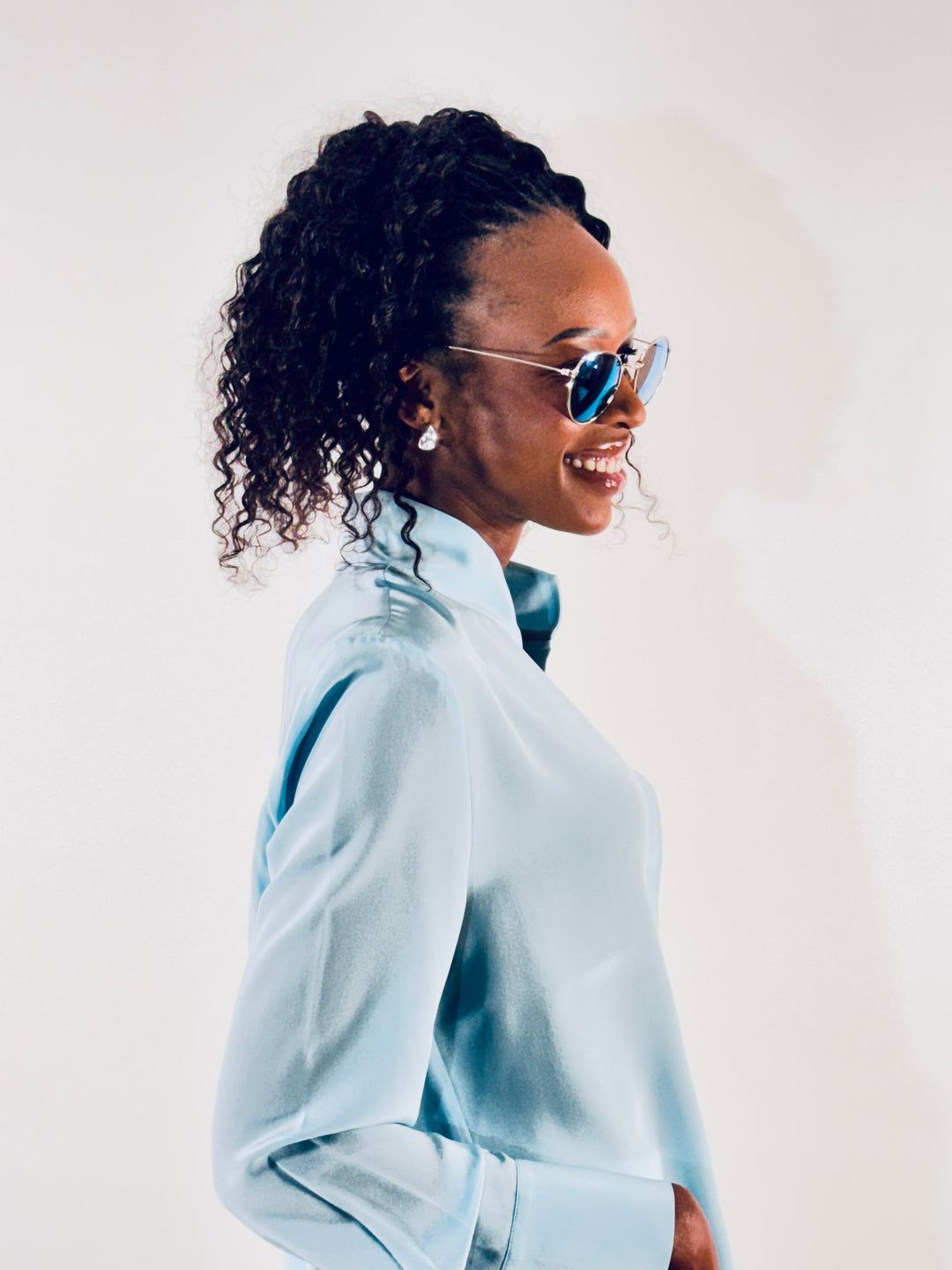 Edle Seidenbluse, matt