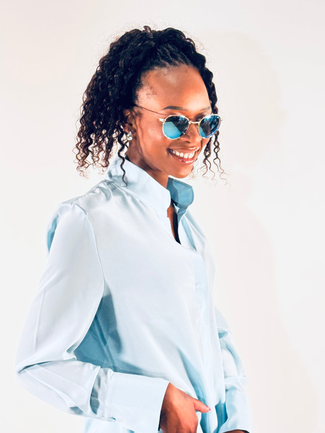 Edle Seidenbluse, matt