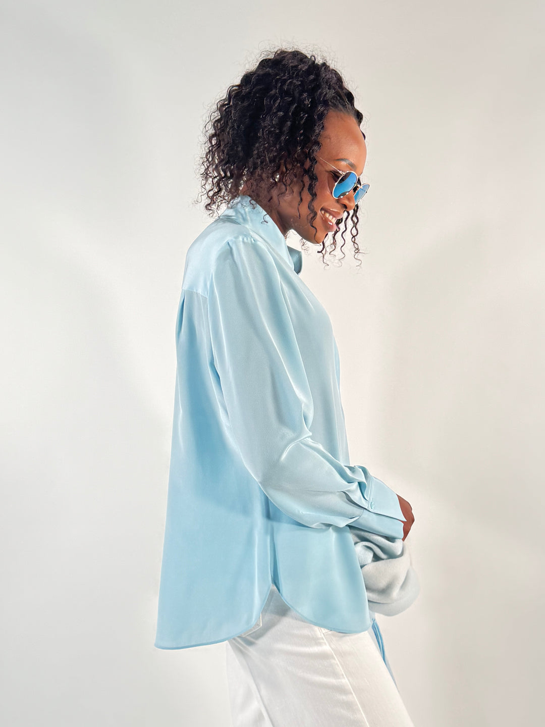 Edle Seidenbluse, matt