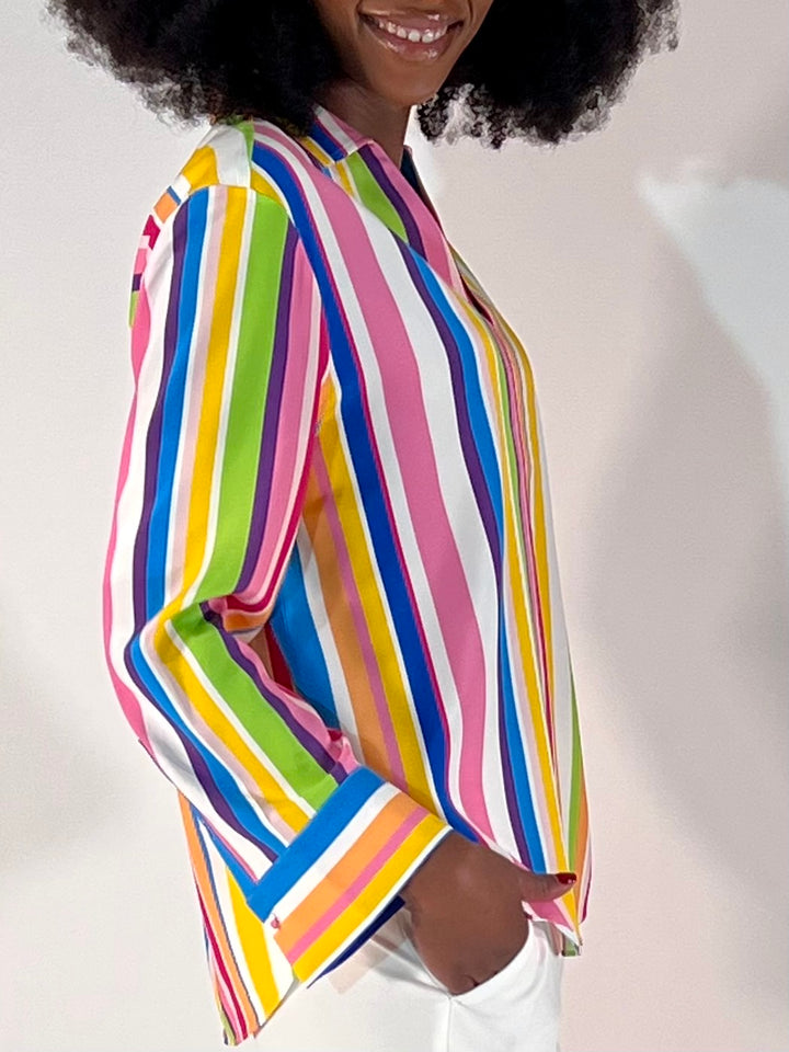 Seidenbluse Stripe