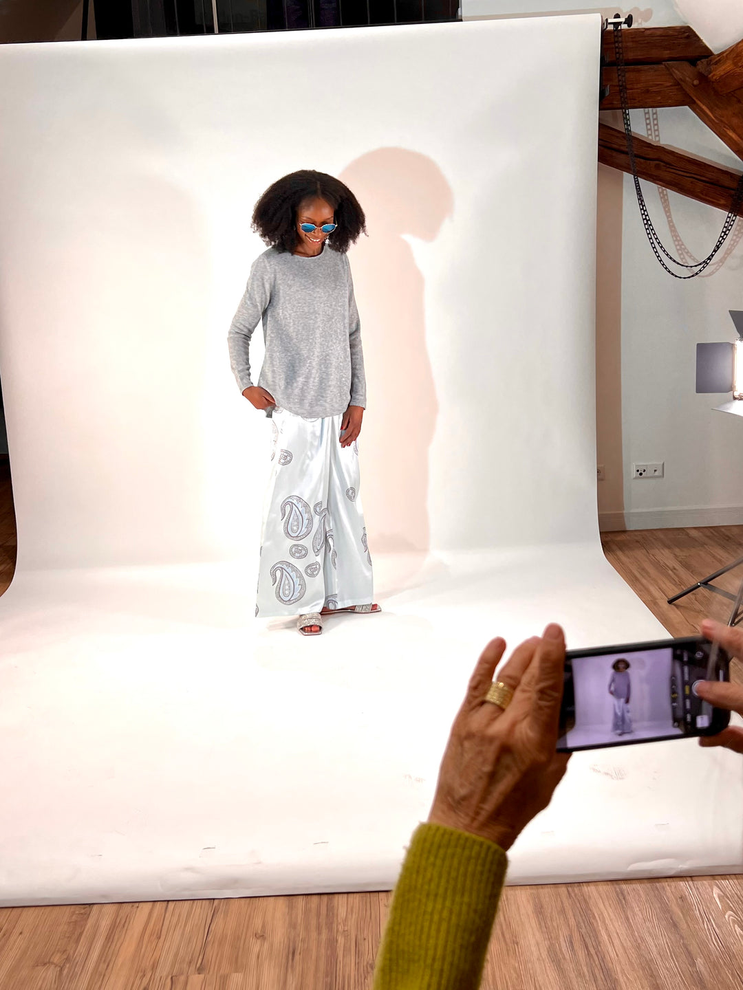 Seidenhose im Paisley Print