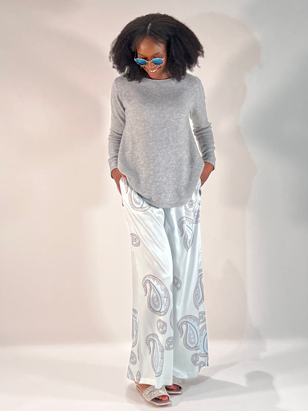 Seidenhose im Paisley Print