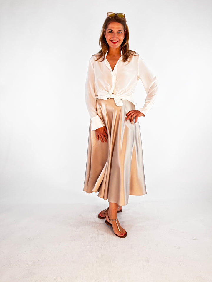 Satin-Maxi-Rock Shiny