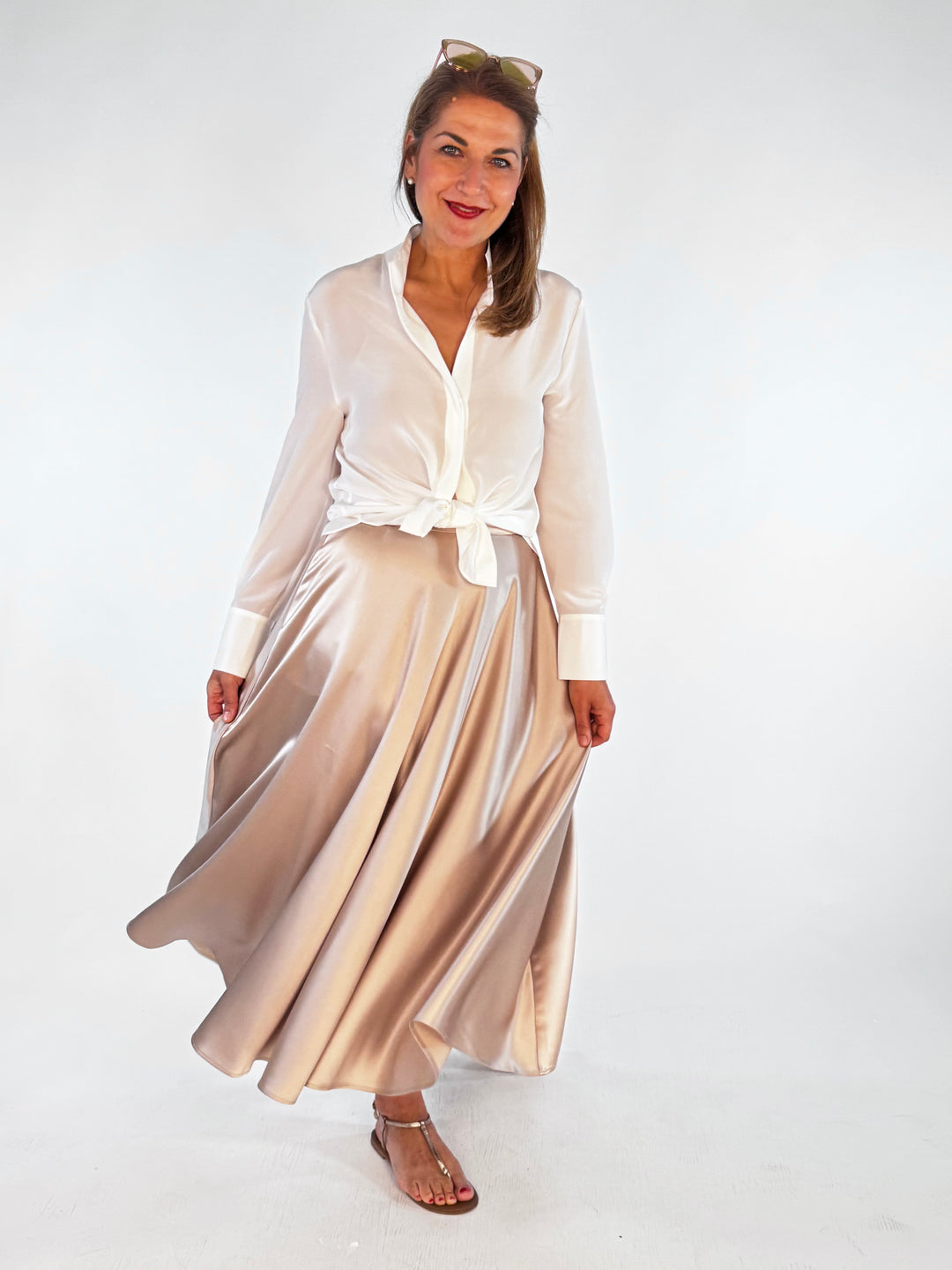 Satin-Maxi-Rock Shiny