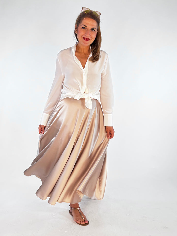 Satin-Maxi-Rock Shiny