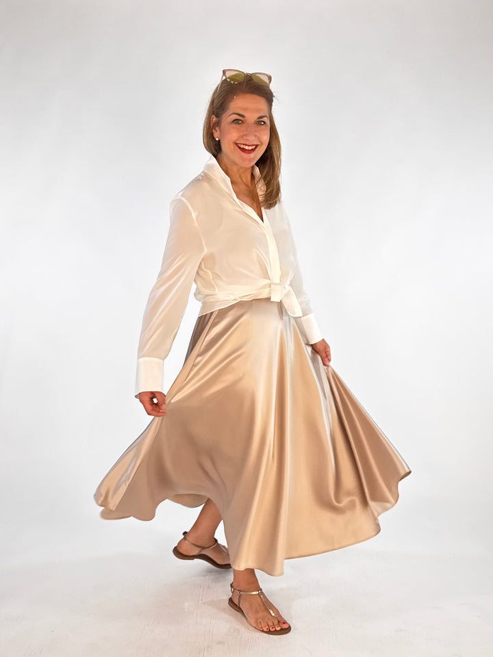 Satin-Maxi-Rock Shiny