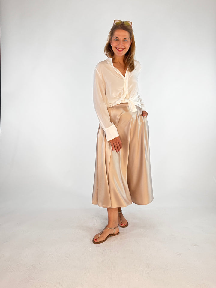 Satin-Maxi-Rock Shiny