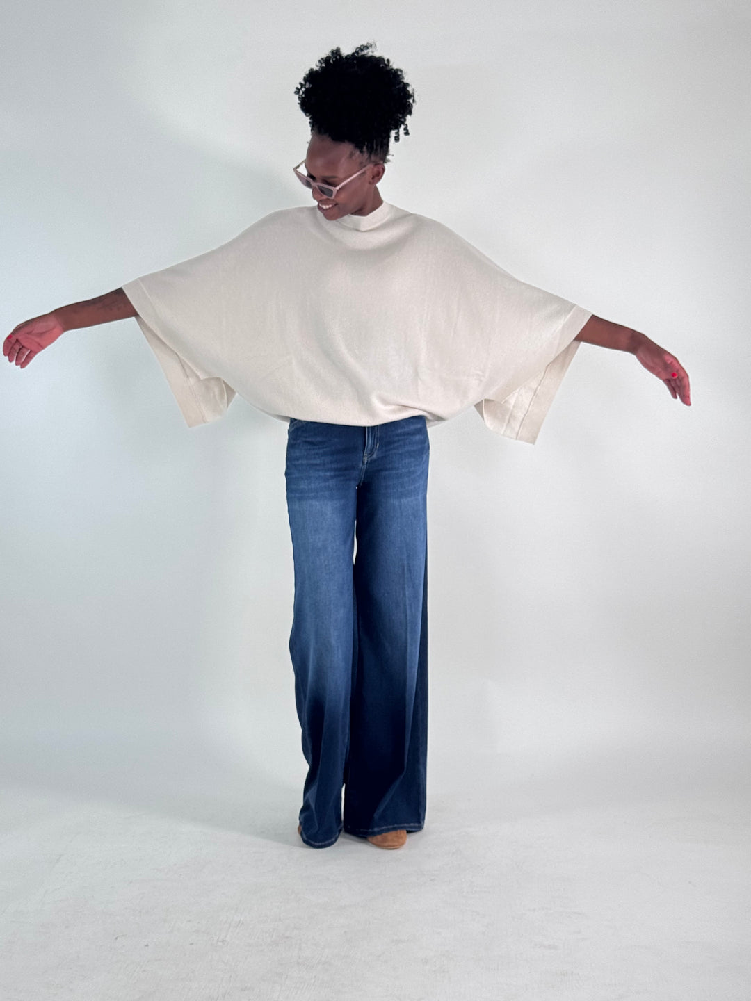 Cashmere Pulli Kaja mit Fledermausärmel