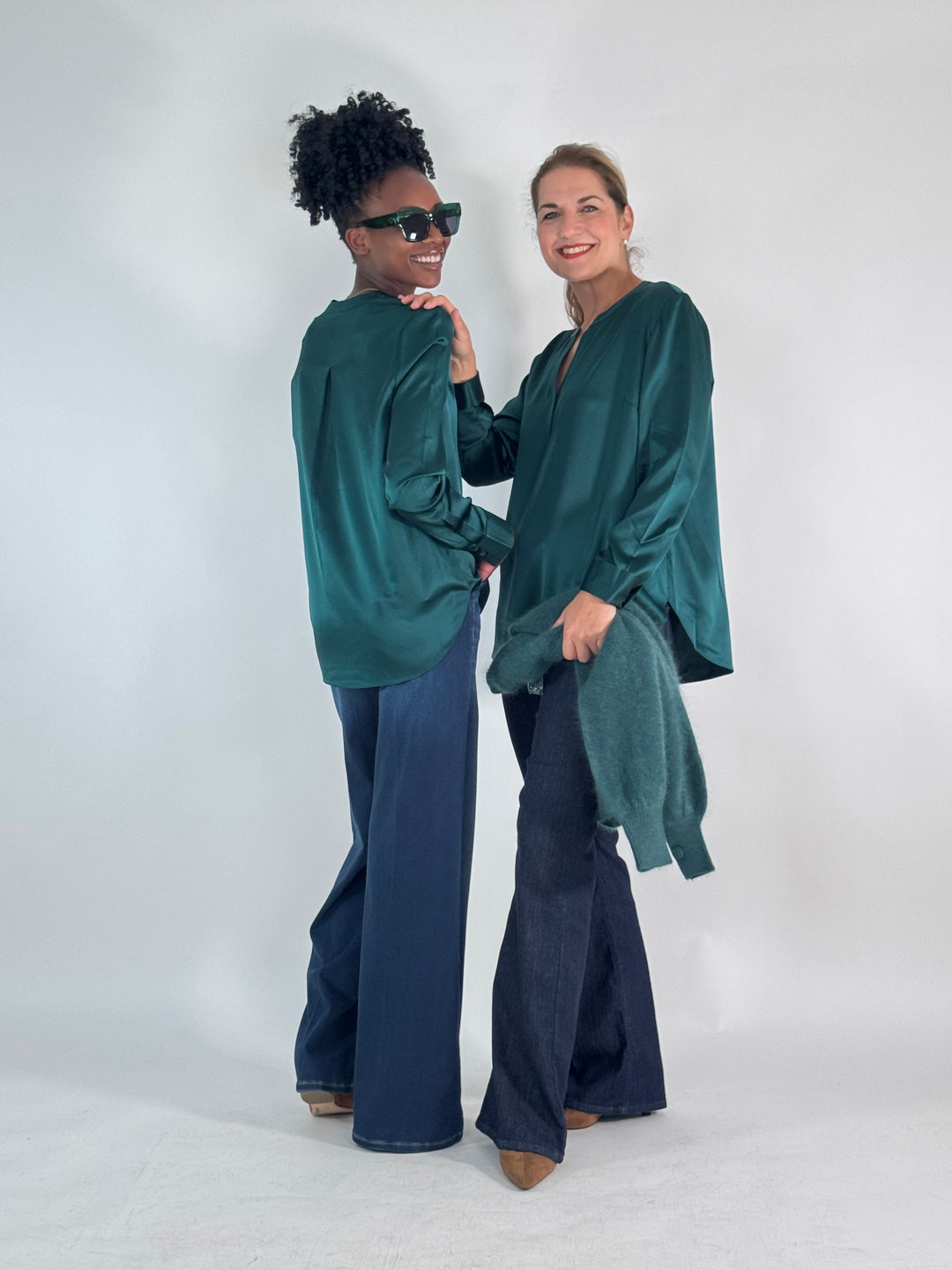 V-Seidenbluse Emilia