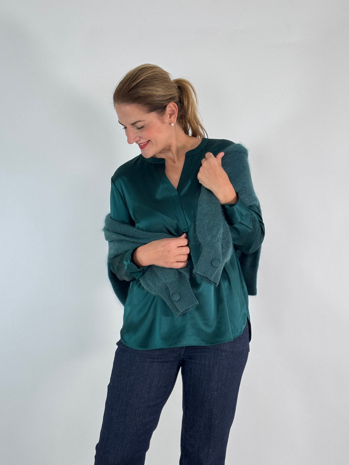 V-Seidenbluse Emilia