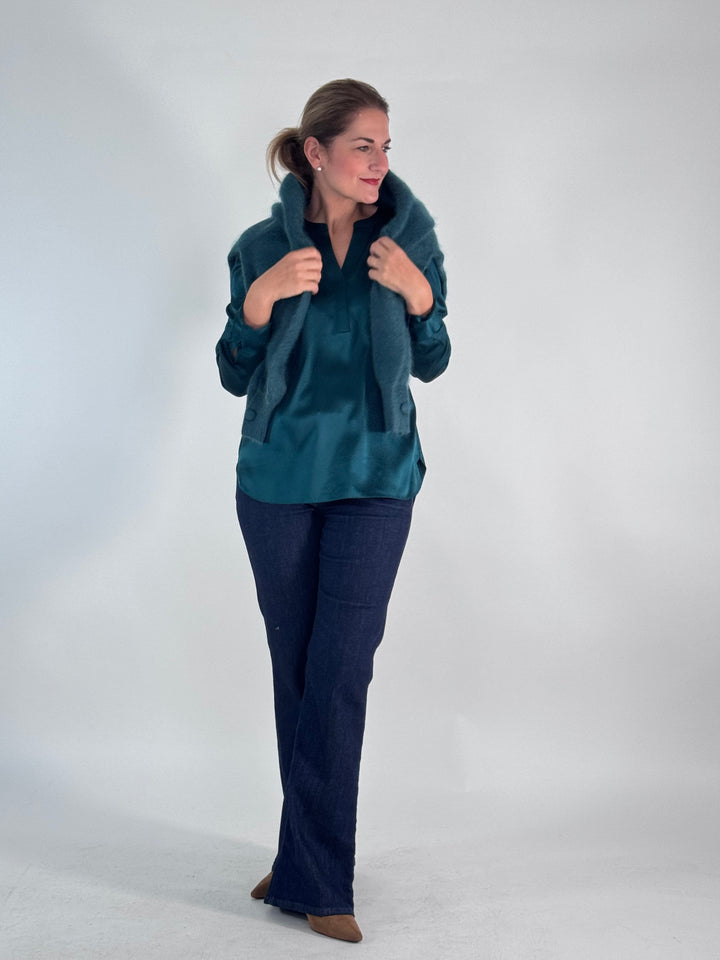 V-Seidenbluse Emilia