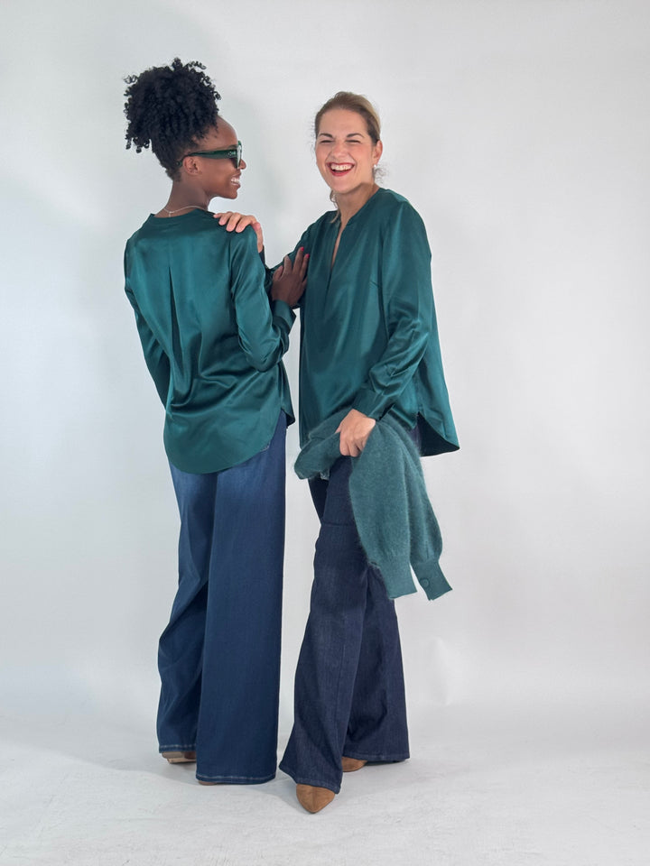 V-Seidenbluse Emilia