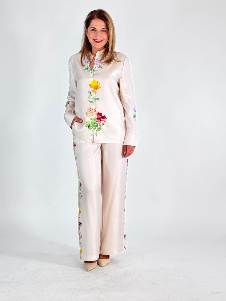 Elegante Seidenbluse mit Blütenprint