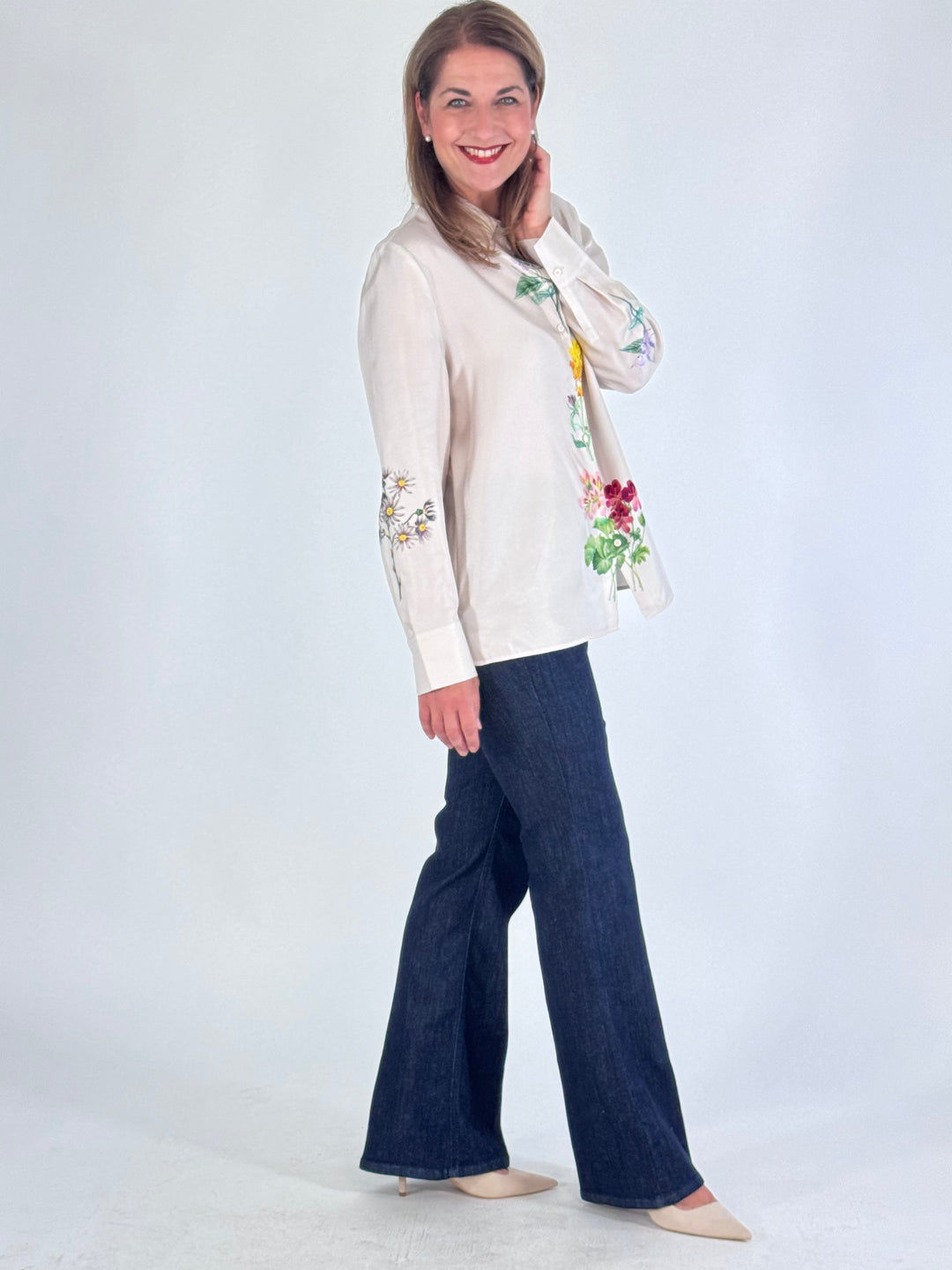Elegante Seidenbluse mit Blütenprint