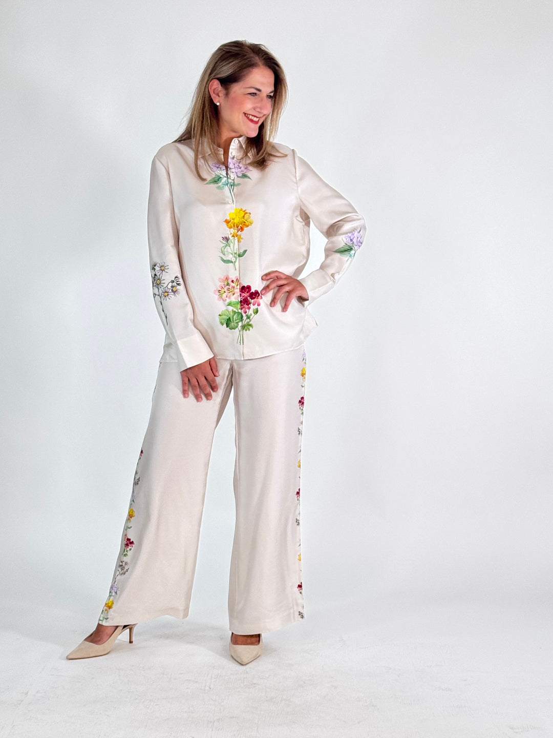 Elegante Seidenbluse mit Blütenprint