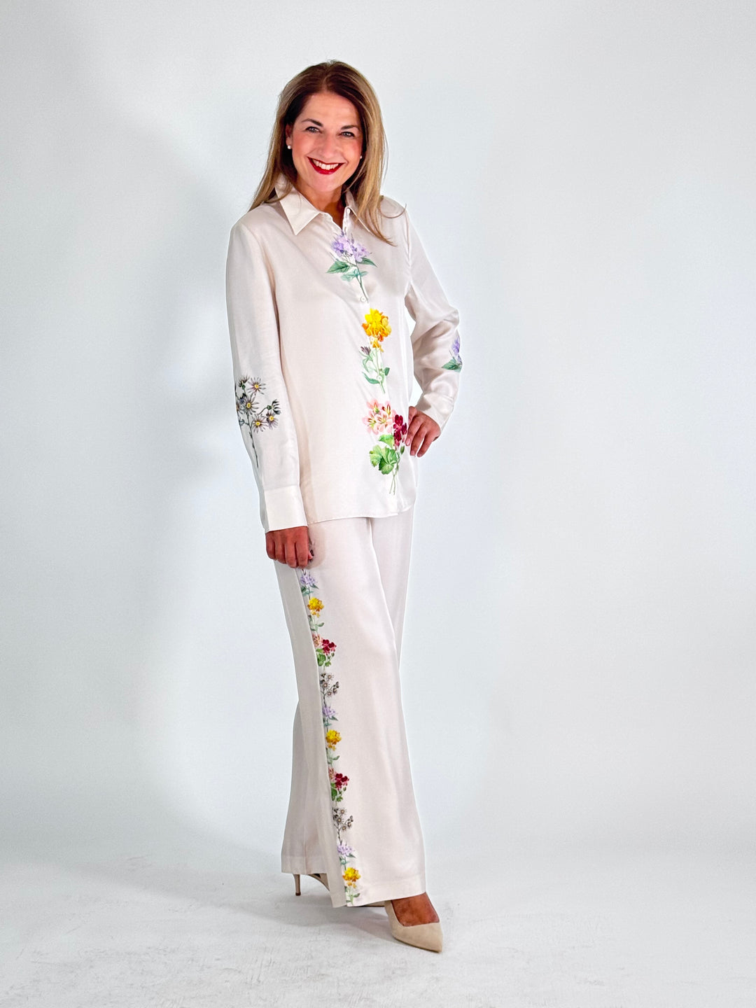 Elegante Seidenbluse mit Blütenprint