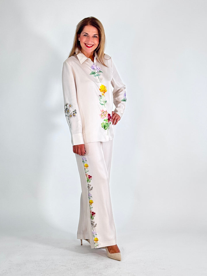 Elegante Seidenbluse mit Blütenprint