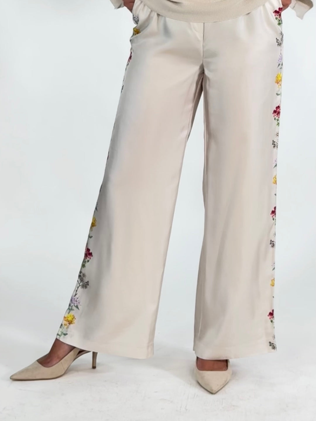 Seiden Hose mit Blütenprint
