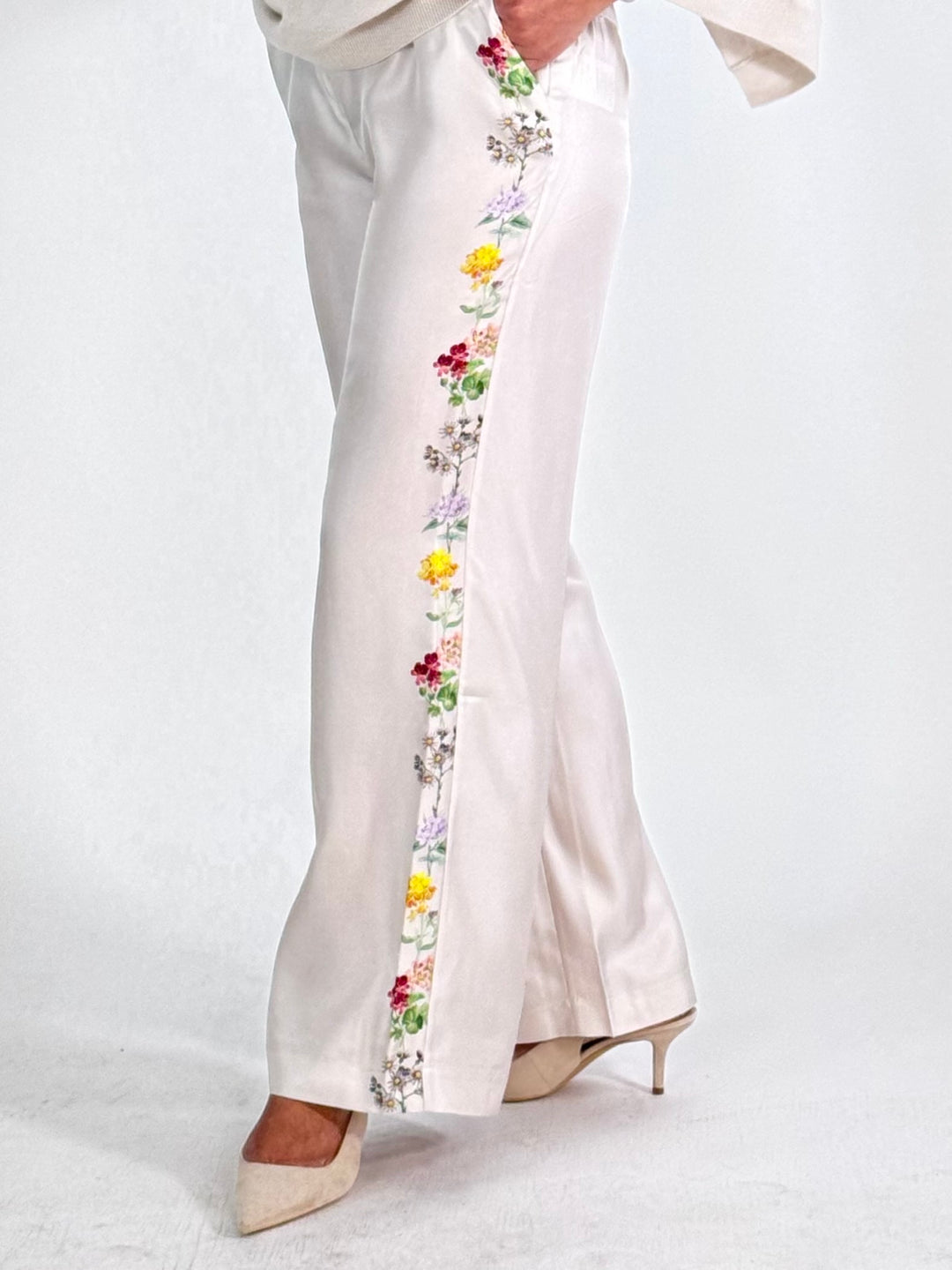 Seiden Hose mit Blütenprint